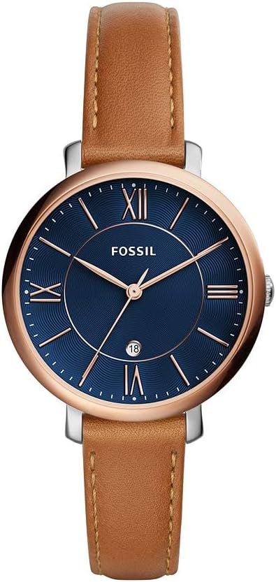 Fossil Women Jacqueline Stainless Steel and Leather Casual Quartz Watch | Amazon (US)