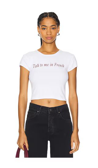 Talk To Me in French Tee in White | Revolve Clothing (Global)