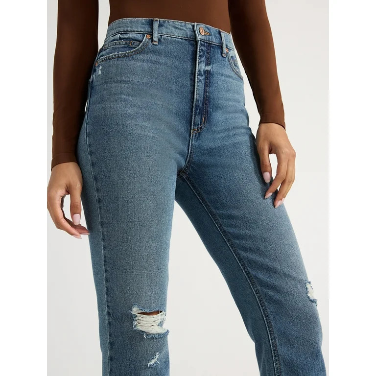 Sofia Jeans Women's Paloma Slim Straight Super High Rise Jeans, 26" Inseam, Sizes 0-20 | Walmart (US)