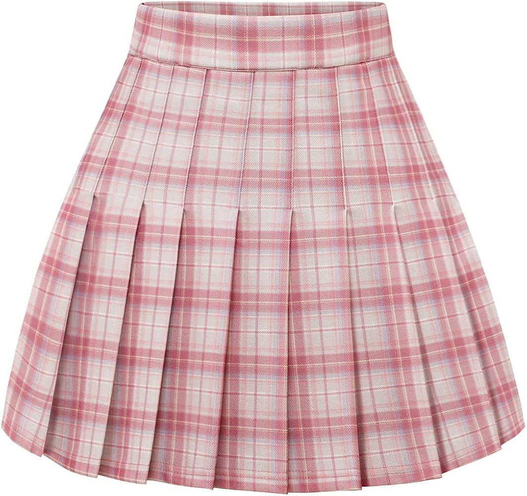 Women’s Pleated Skirt Mini Skater Basic Skirt School Cheerleader | Amazon (US)