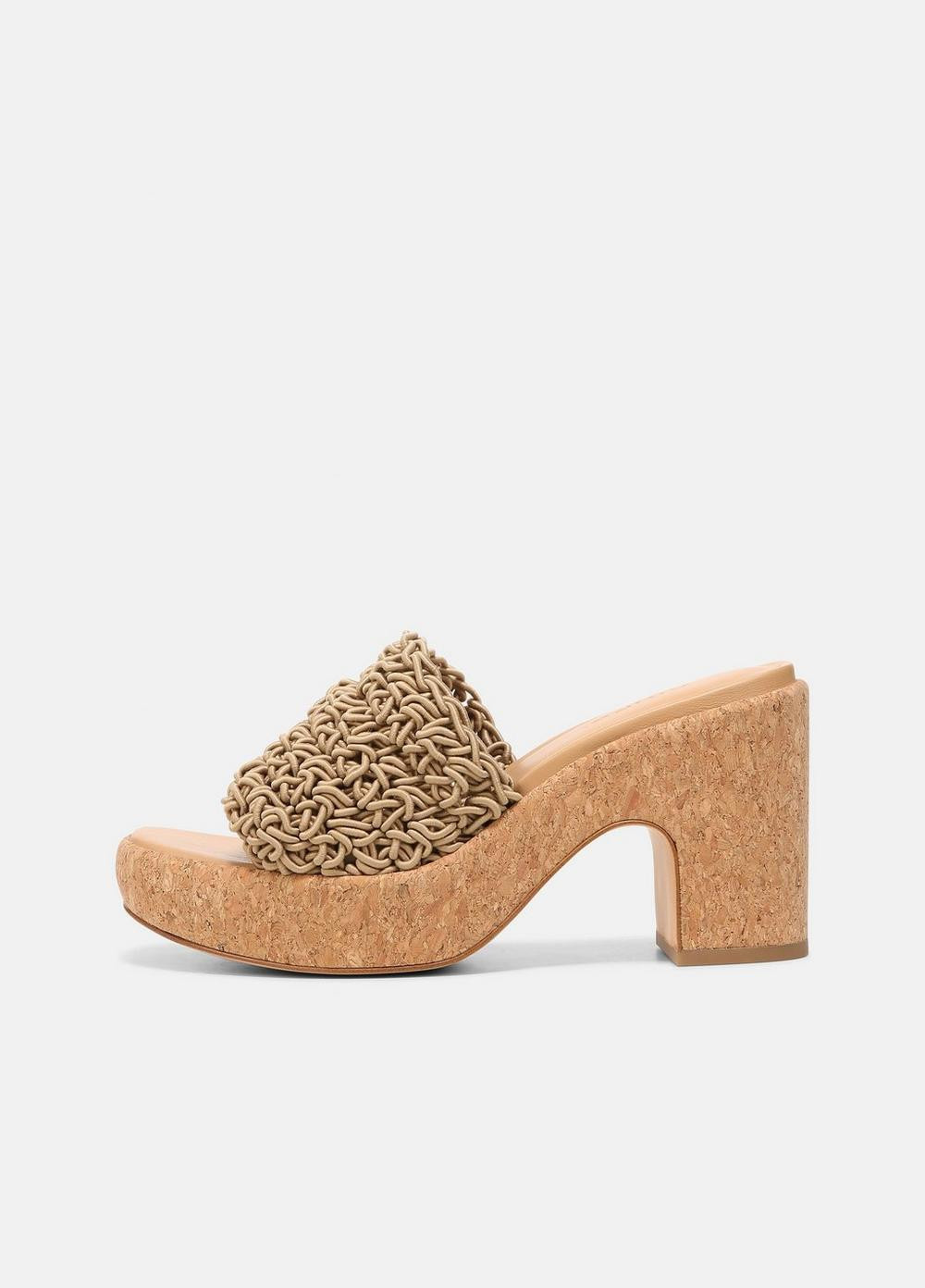 Women's Nicki Crochet Platform Sandal, Sand, Size 9.5 Vince | Vince LLC