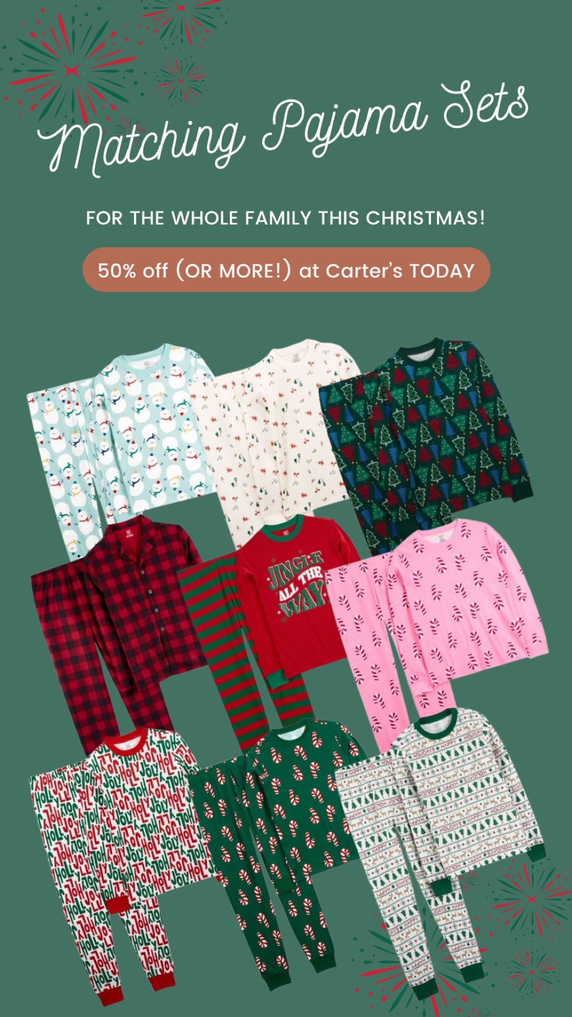 Get your matching holiday Jammies at carters today! Everything 50% off OR MORE!!

#LTKHoliday #LTKSeasonal #LTKGiftGuide