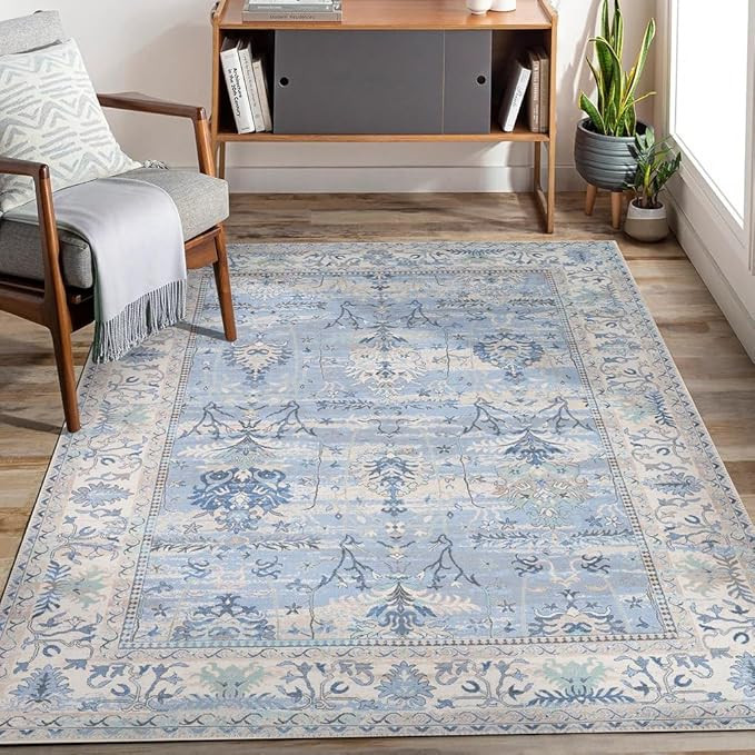 Adiva Rugs Machine Washable 3x5 Area Rug with Non Slip Backing for Living Room, Bedroom, Bathroom... | Amazon (US)