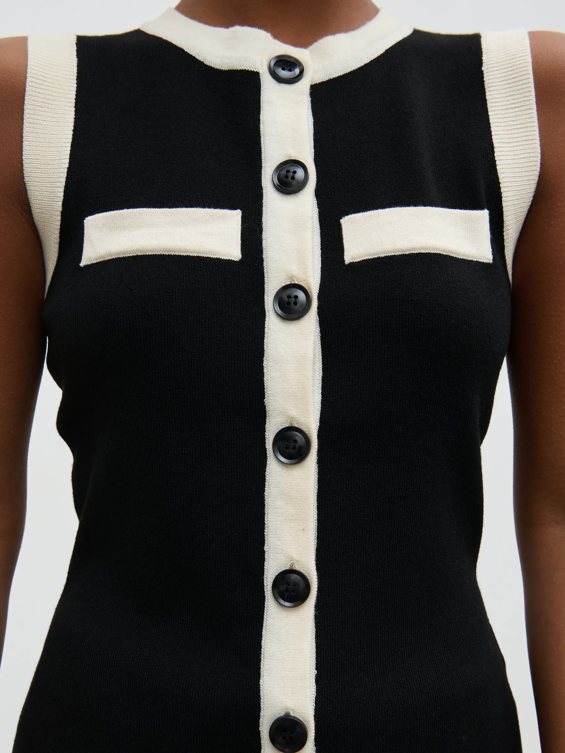 Indigo Contrast Knit Waistcoat | Pretty Lavish (UK)