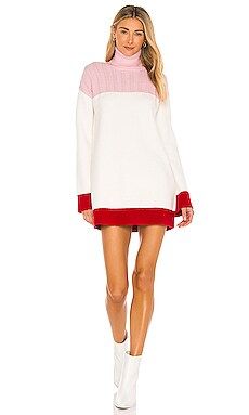Lovers and Friends Kane Sweater Dress in Pink & Red from Revolve.com | Revolve Clothing (Global)