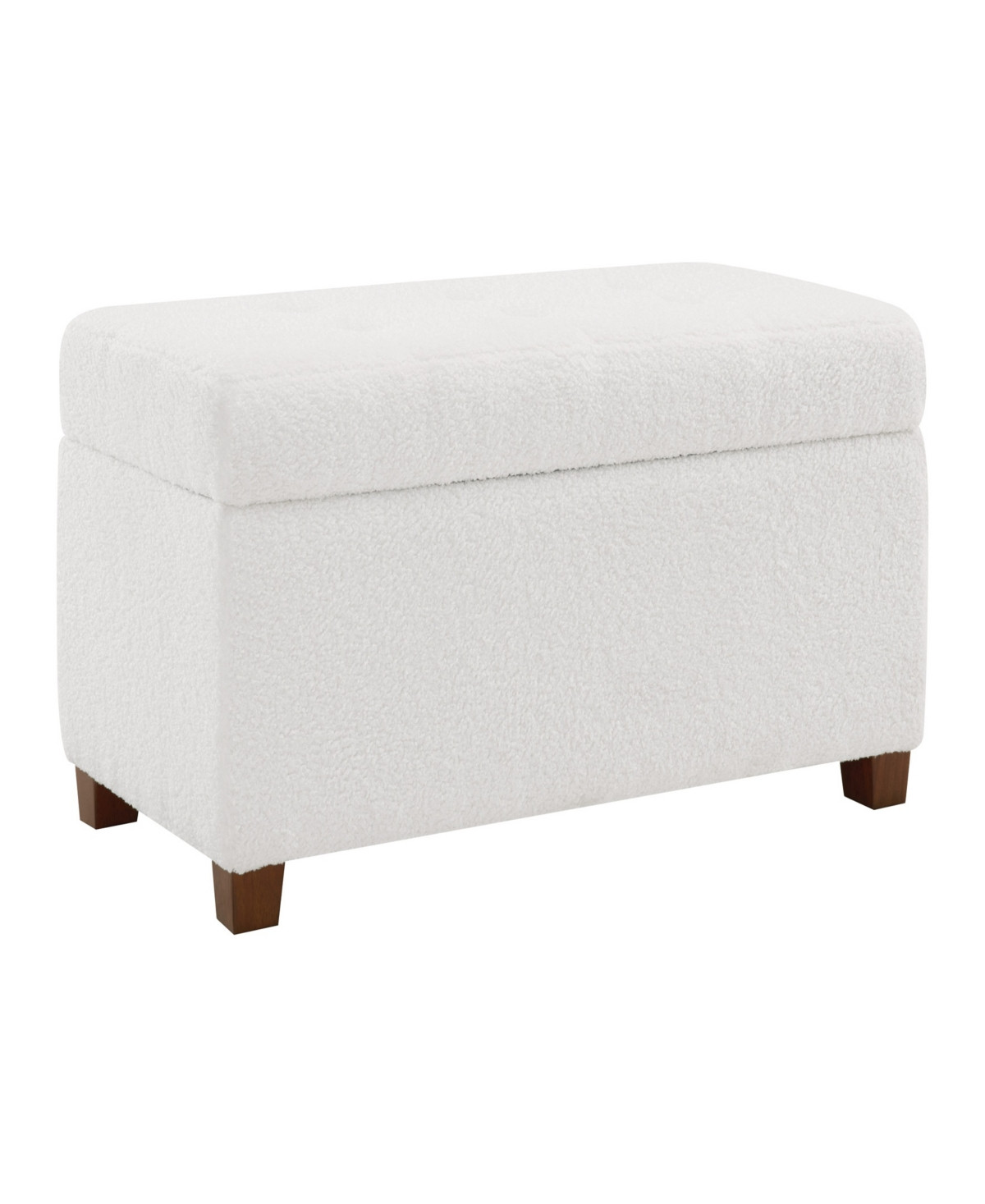 Osp Home Furnishings 18.25" Fabric Metro Storage Ottoman - Ivory Sherpa | Macy's