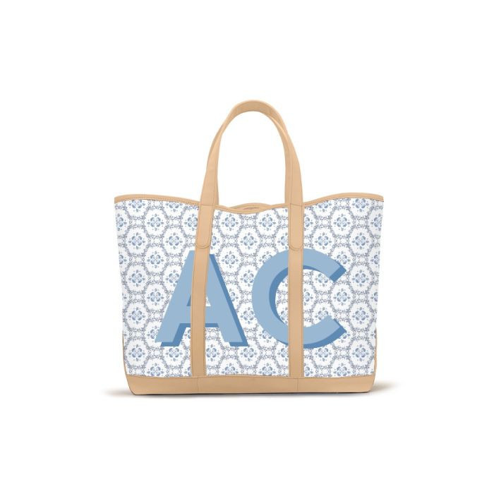 St. Charles Yacht Tote - Fenwick Fields Monogram Stripe | Barrington Gifts