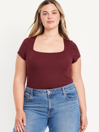 Square-Neck Ribbed T-Shirt | Old Navy | Old Navy (US)