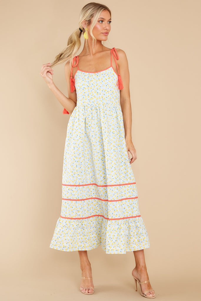 Growing With Grace Blue Multi Print Midi Dress | Red Dress 