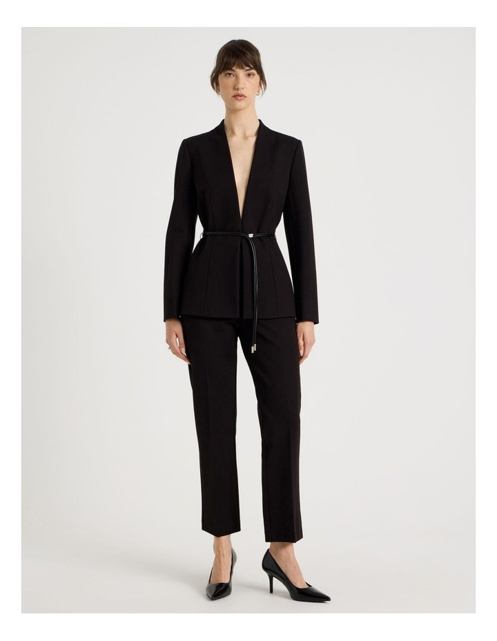 Basque Ponte Straight Leg Pant in Black 16 | Myer