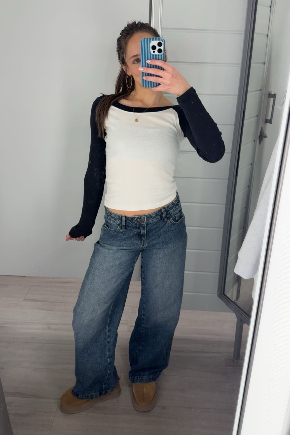low rise baggy jeans outfit! the top is brandy melville! the jeans are my fav and on sale right now!!

#LTKSaleAlert #LTKootd #LTKFindsUnder50