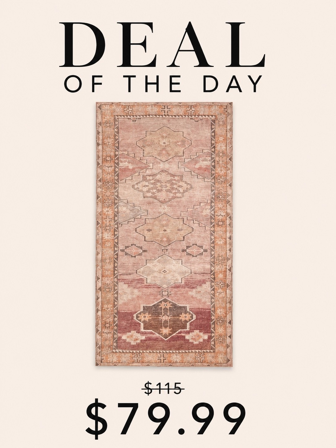 Vintage Look Washable Runner Rug

This vintage-inspired runner has the prettiest muted tones and looks so much more expensive than it is. I love the faded pattern mixed with the warm terracotta and blush tones for adding softness and character to a space.

#LTKHome #LTKSaleAlert
