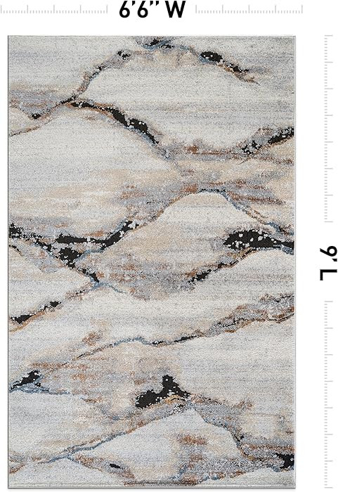 Rugshop Contemporary Gray Striated Area Rug Durable, Kid & Pet Friendly 6' 6" x 9' Great for Laye... | Amazon (US)