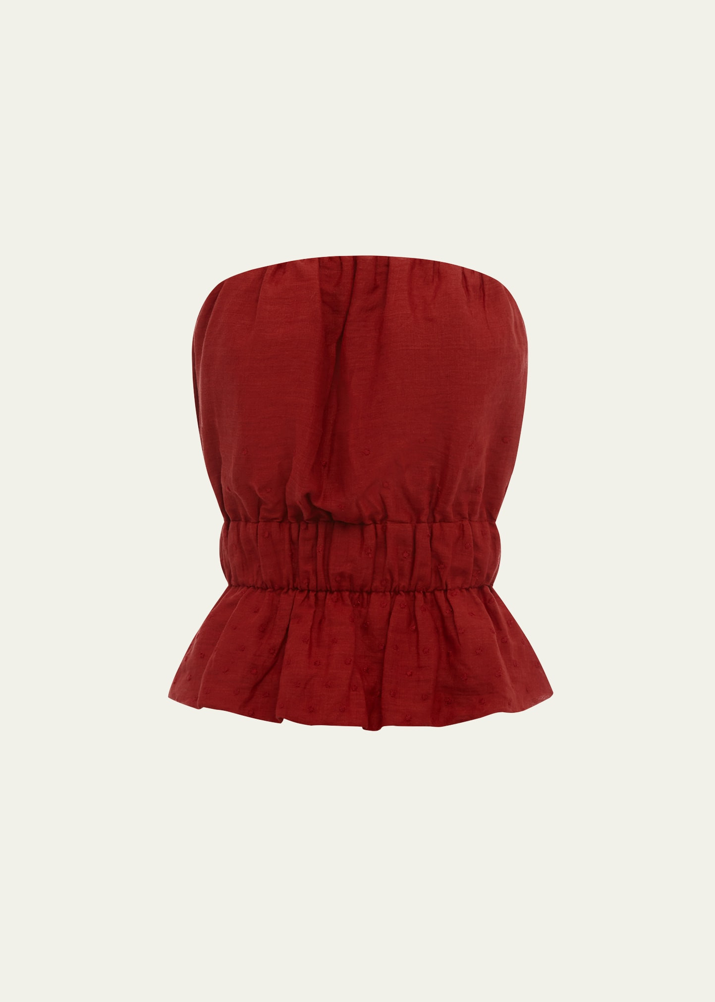 Posse Aurelia Strapless Gathered Peplum Top | Bergdorf Goodman