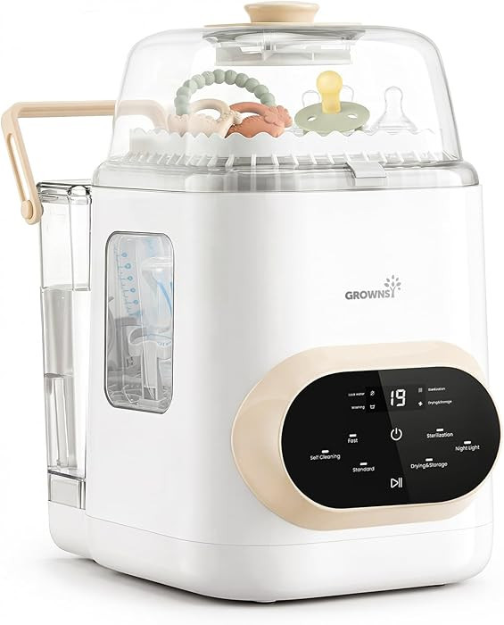 Grownsy EaseClean Pro Bottle Washer | Visible Cleaning Windows | All-in-One Wash, Sterilize & Dry... | Amazon (US)