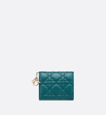 Mini Lady Dior Wallet Deep Ocean Blue Cannage Lambskin - Petite maroquinerie - Women's Fashion | ... | Dior Beauty (US)