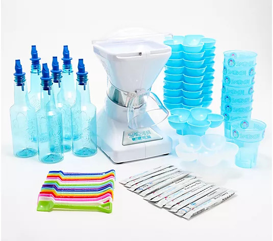 Little Snowie MAX Shaved Ice Machine with 12 Flavor Packs & Accessories - QVC.com | QVC