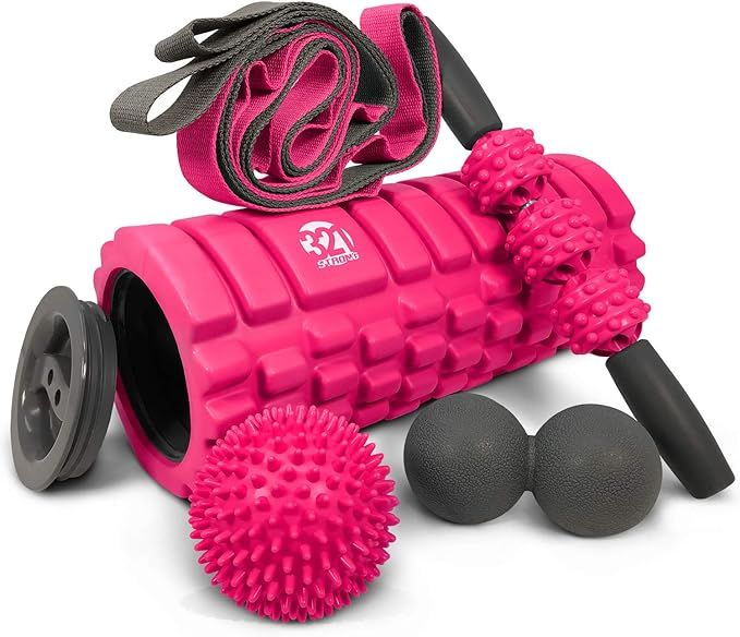 321 STRONG 5 in 1 Foam Roller Set Includes Hollow Core Massage Roller with End Caps, Muscle Rolle... | Amazon (US)