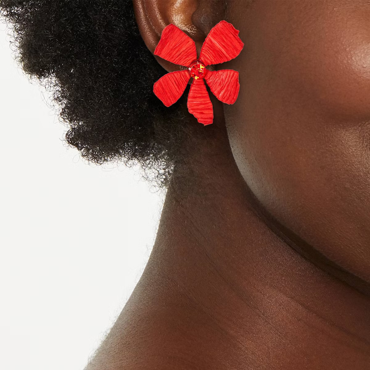 Post Raffia Earrings - A New Day™ Red/Gold | Target