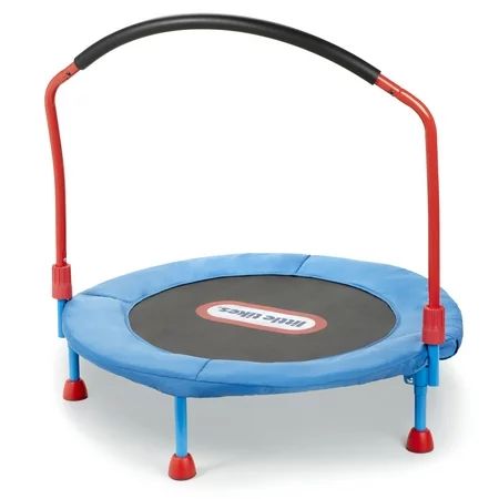 Little Tikes Easy Store 3-Foot Trampoline, with Hand Rail, Blue/Red | Walmart (US)