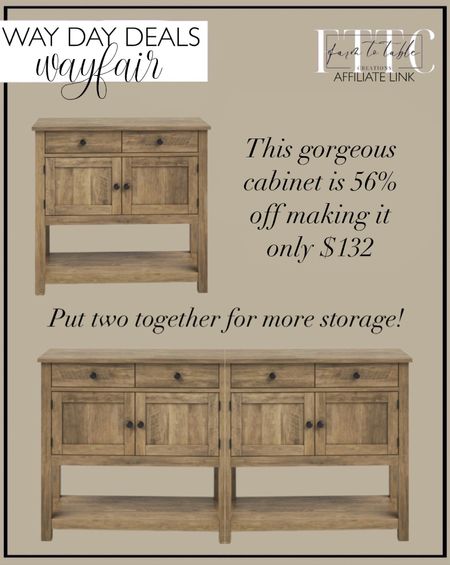 Wayfair Way Day Deals. Follow @farmtotablecreations on Instagram for more inspiration.

What a deal on this gorgeous cabinet. Comes in two other colors. Put two together for more storage. 

Latiasha 35.4'' Console Table with Drawers and Cabinet. Bathroom Cabinet. Entryway Cabinet. Way Day Deals  

#LTKxWayDay #LTKSaleAlert #LTKHome