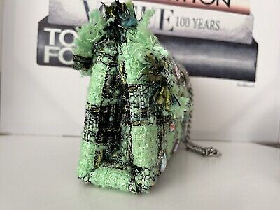 Kurt Geiger Kensington MINI Pale Green Crystal Crossbody Tweed Bag | eBay UK