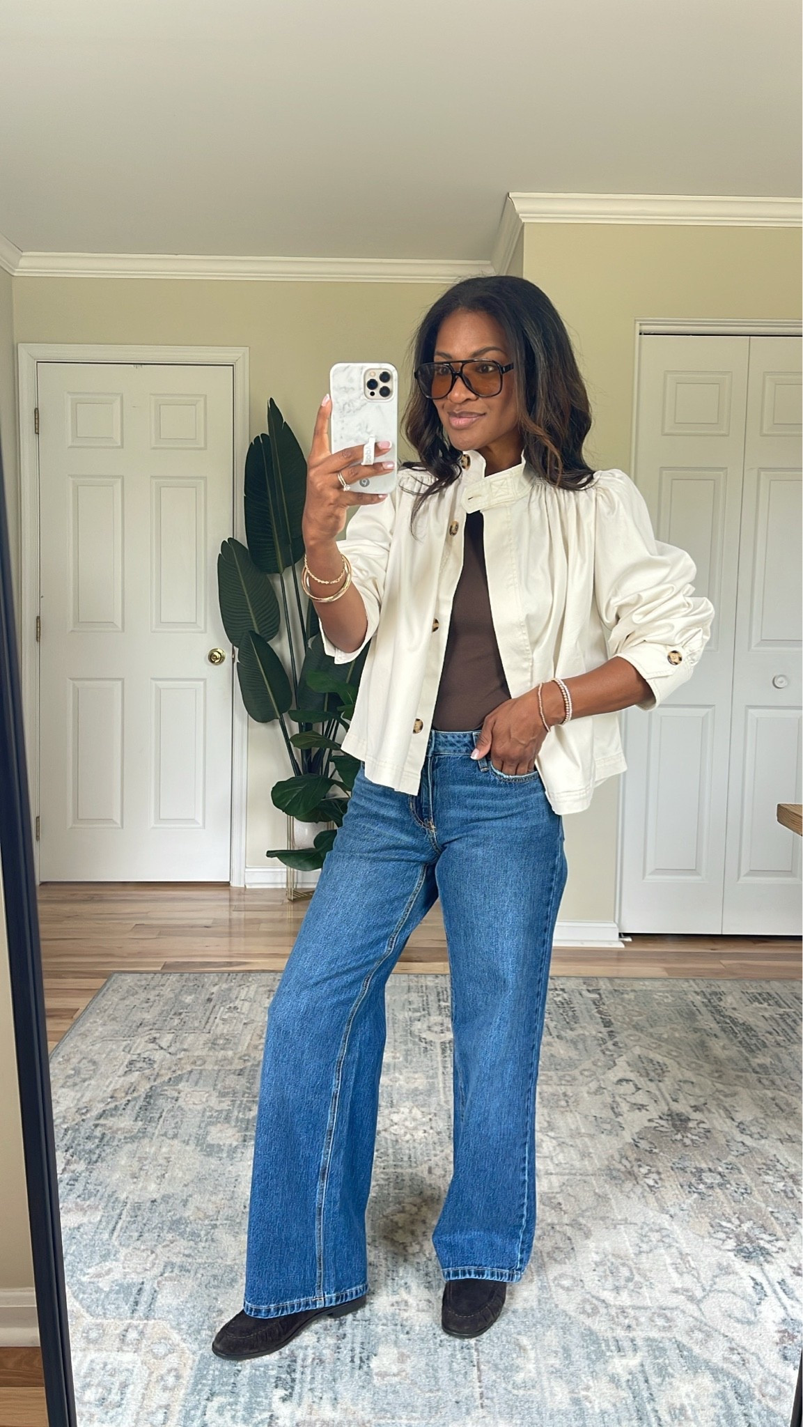 Wearing a small in jacket and size 4 in jeans

#LTKgrwm #LTKootd #LTKOver40