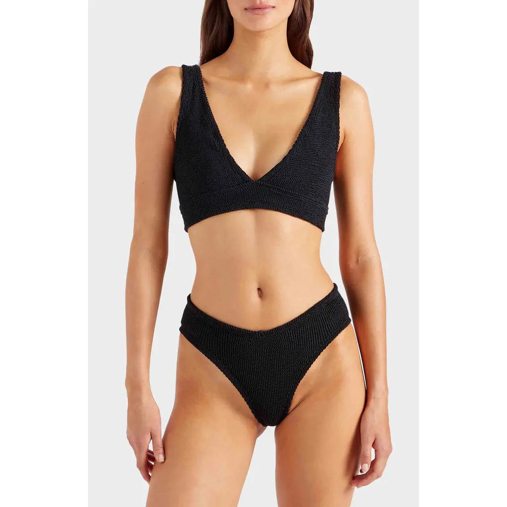 Hunza G Angel Two-Piece Bikini Swimsuit in Black at Nordstrom | Nordstrom