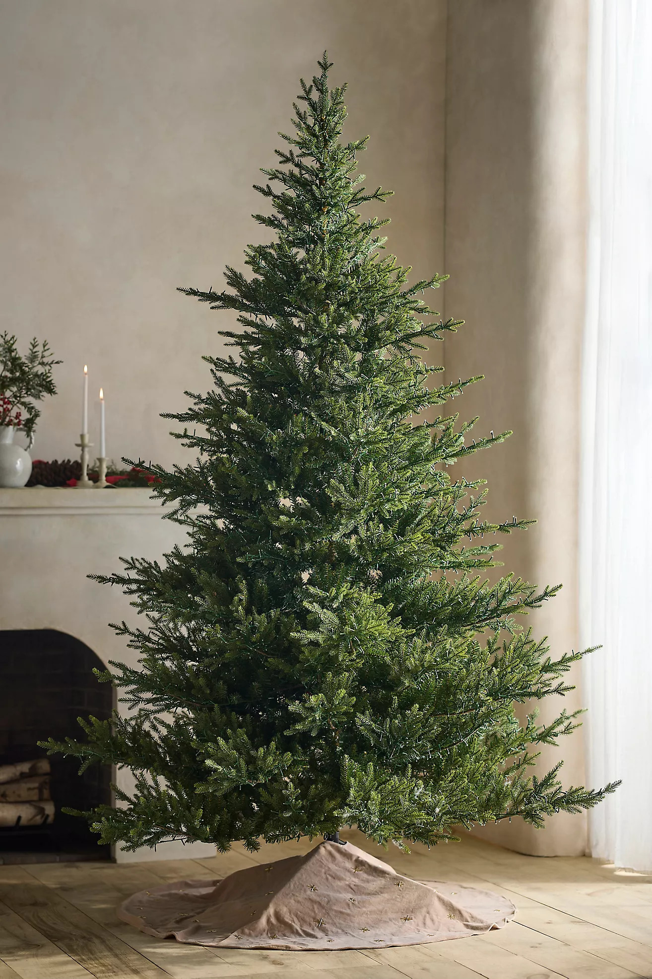 Faux Twinkling Pre-Lit Norway Spruce | Anthropologie (US)