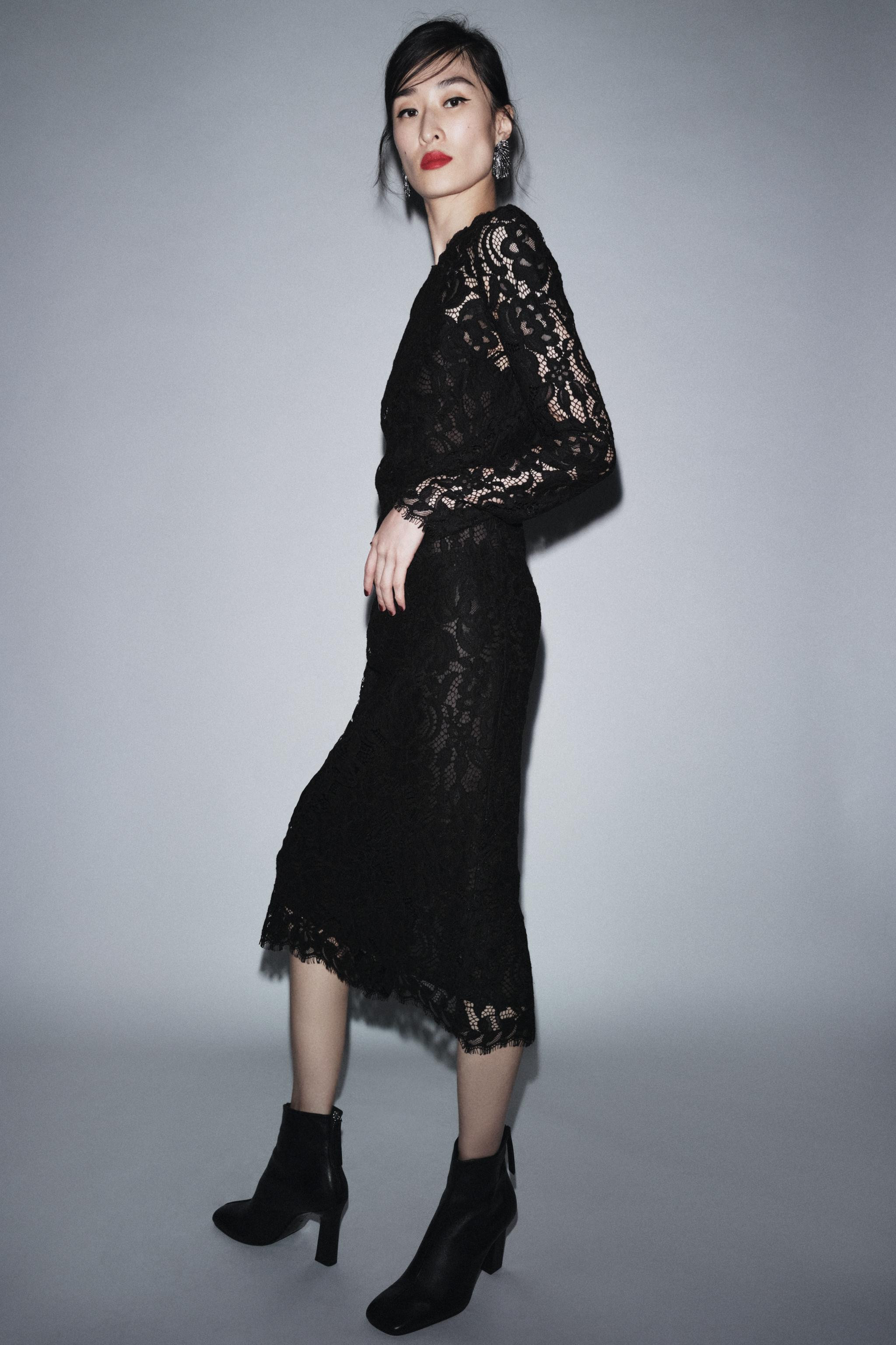 ZW COLLECTION LIMITED EDITION LACE MIDI DRESS | Zara US