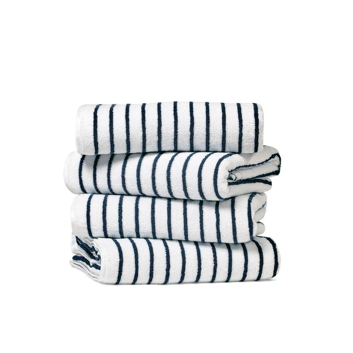 4 Pack Cotton Cabana Stripe Beach Pool Towels (Set of 4) | Wayfair North America