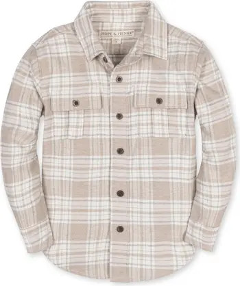 Hope & Henry Kids' Organic Long Sleeve Flannel Shirt with Double Flap Pockets | Nordstrom | Nordstrom