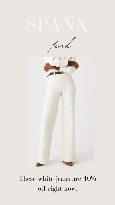 Wide leg white jeans. Spanx sale  

#LTKstyletip #LTKmidsize #LTKfindsunder100