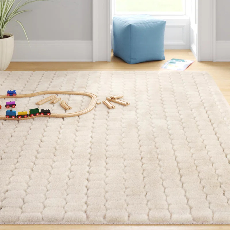 Nia Tile Faux Rabbit Machine Washable Area Rug | Wayfair North America