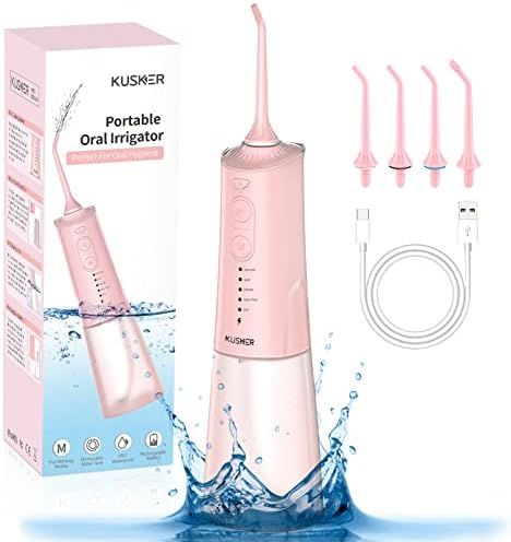 Cordless Water Dental Flosser for Teeth - KUSKER Portable Oral Irrigator with 5 New Mode, 4 Repla... | Amazon (US)