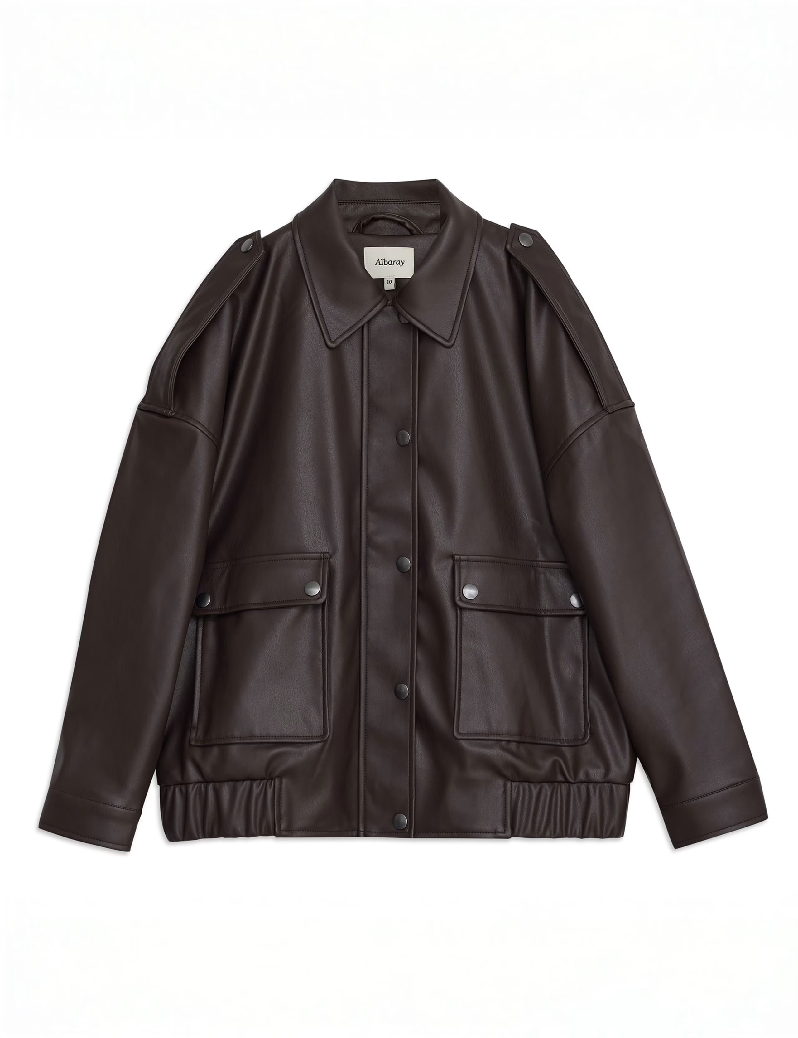 Faux Leather Relaxed Bomber Jacket | Albaray | M&S | Marks & Spencer (UK)