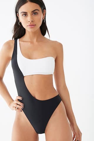 Cutout One-Shoulder One-Piece Swimsuit | Forever 21 (US)