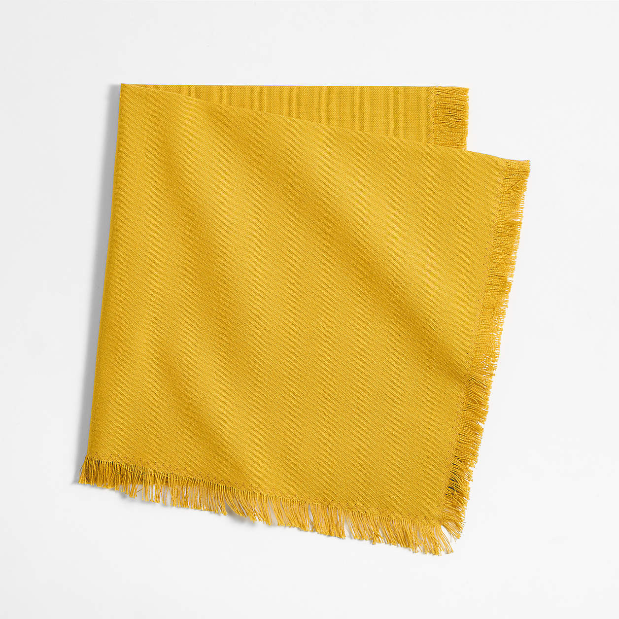Craft Crisp White Organic Cotton Fringe Napkin + Reviews | Crate & Barrel | Crate & Barrel