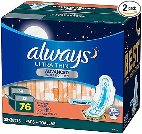 Always Ultra Panty Liners Thin Advanced with Flexi Wings with Coreboost 10 Hours Leak Protection ... | Amazon (US)