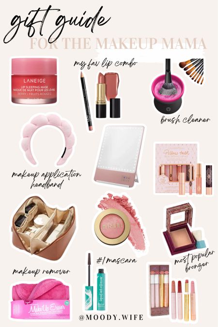 gift guide for the makeup loving mamas! 🫶🏼 Affordable drugstore options with a mix of high end makeup! These makeup items can be found at target, ultra, or on amazon! 

#giftguides2023 #giftguide #makeuplover #makeupfinds #makeupdeals  

this guide includes lip mask, lip liner, revlon lipstick, makeup brush cleaner, makeup headband, makeup mirror with light, tarte lip set, charlotte tilbury set, makeup bag from
amazon, milani blush, hoola bronzer, thrive mascara & more!

#LTKCyberWeek #LTKGiftGuide #LTKbeauty