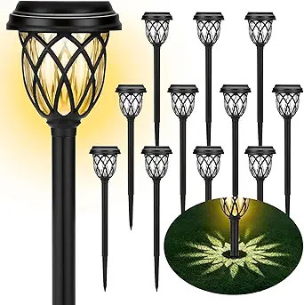 Solar Lights Outdoor 12 Pack Solar Garden Lights Waterproof IP65 Solar Landscape Lights Solar Pat... | Amazon (US)