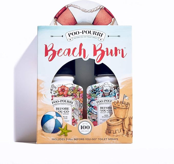 Poo-Pourri Before-You-Go Toilet Spray, Beach Bum Set of 2, Ship Happens & Tropical Hibiscus Scent | Amazon (US)