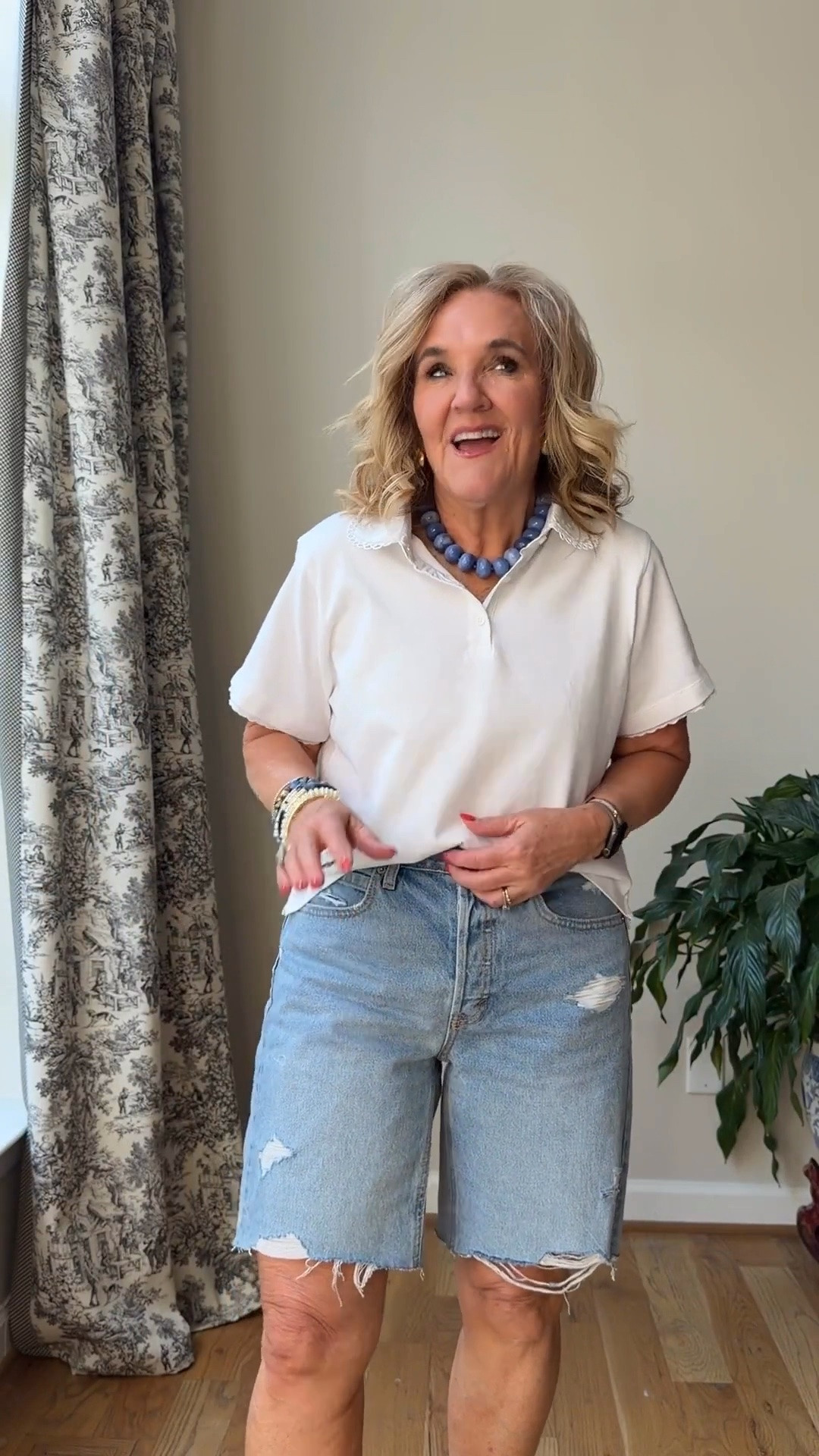 This everyday polo top is a wardrobe staple you’ll reach for on repeat. Paired with these best-selling distressed Bermuda shorts, it’s an effortless outfit for errands, travel, or casual weekends with sneakers or sandals.

💡 LTK MADE EASY

❤️ Heart = Support my posts
🔖 Save = Get sale & restock alerts
📋 Lists = Keep favorites organized
📲 Share = Send to yourself for later
💬 Comment = Ask me anything

#LTKootd #LTKSeasonal #LTKOver40