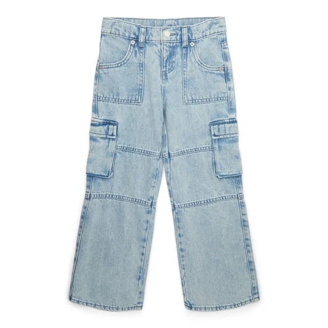 Wonder Nation Tween Girls Denim Cargo Pants, Sizes 5-18 | Walmart (US)