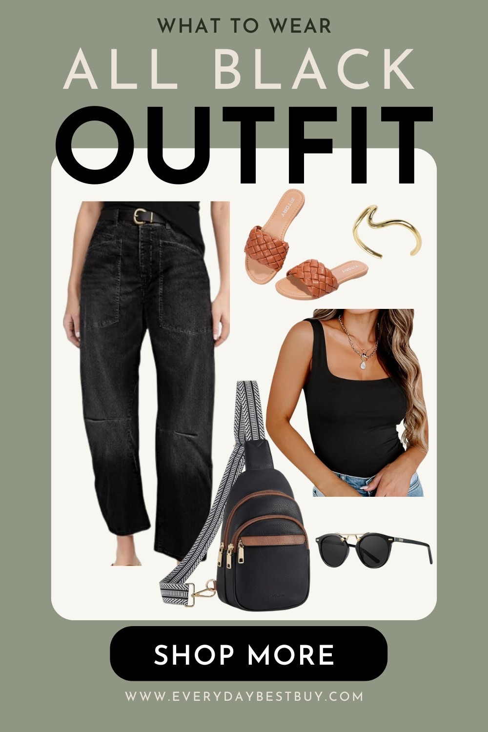 An all black outfit is my go to uniform for nights out! Love all these pieces from Amazon, the jeans run big so size down! 