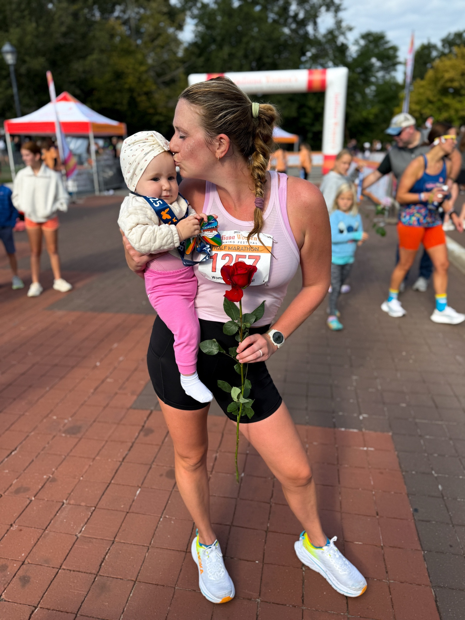first half marathon back post baby 🎀 
this running outfit is my favorite for race day! there are five pockets for gels and they don’t move! 

#LTKBaby #LTKFindsUnder50 #LTKActive