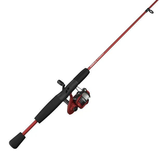 Zebco Slingshot Spinning Reel and Fishing Rod Combo, 5-Foot 6-in 2-Piece Rod, Red | Walmart (US)