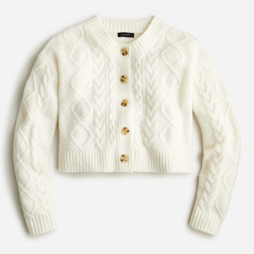Cashmere bouclé cropped cardigan sweater | J. Crew US