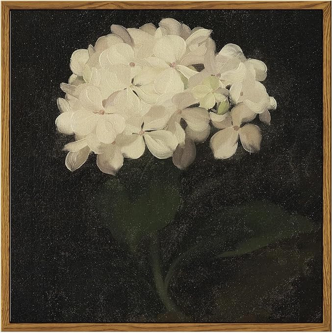 InSimSea Framed Canvas Wall Art Decoration Canvas Wall Art Room Decor White Hydrangea Oil Paintin... | Amazon (US)