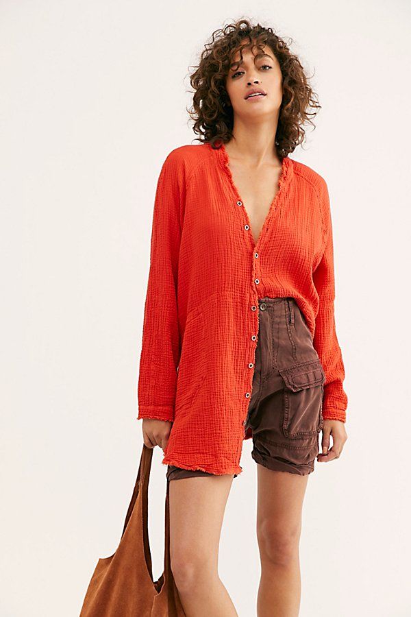 We The Free Summer Daydream Buttondown by We The Free at Free People, Flambe, S | Free People (Global - UK&FR Excluded)